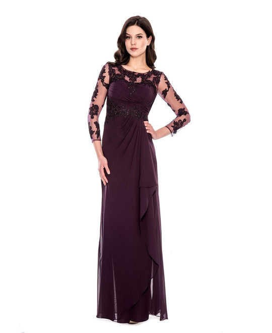 Decode 1.8 - Jewel Neckline Embellished Long Dress 183220 in Purple