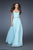 La Femme - 18325 Jeweled Strapless A-Line Gown In Blue