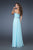 La Femme - 18325 Jeweled Strapless A-Line Gown In Blue