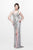 Primavera Couture - Glittering Sleeveless V-Neck Long Dress with Slit 1833 in Gray