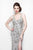 Primavera Couture - Glittering Sleeveless V-Neck Long Dress with Slit 1833 in Gray