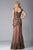 Feriani Couture - 18401 Embellished V Neck Lace Evening Gown In Bronze