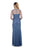 Decode 1.8 - Jersey Knit Dress with Floral Lace Applique 183577 In Blue