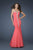 La Femme - 18366 Strapless Sweetheart Crystal Adorned Trumpet Gown In Orange
