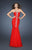 La Femme - 18366 Strapless Sweetheart Crystal Adorned Trumpet Gown In Red