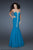 La Femme - 18366 Strapless Sweetheart Crystal Adorned Trumpet Gown In Blue and Green