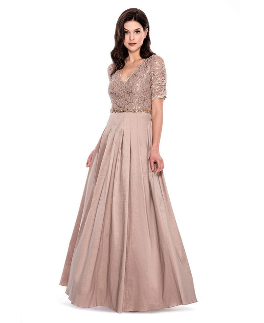 Decode 1.8 - V Neck Lace A-Line Dress 183670 in Nude