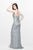 Primavera Couture - Floral Embellished Strapless Sweetheart Sheath Gown 1836 in Blue