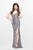 Primavera Couture - Floral Embellished Strapless Sweetheart Sheath Gown 1836 in Gray