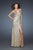 La Femme - 18373 Strappy Jewel Trimmed Empire Gown In Gold