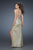 La Femme - 18373 Strappy Jewel Trimmed Empire Gown In Gold