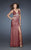 La Femme - 18373 Strappy Jewel Trimmed Empire Gown In Red
