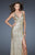 La Femme - 18373 Strappy Jewel Trimmed Empire Gown In Gold