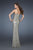 La Femme - 18374 Strapless Sequined Petal Sheath Gown in Gold and Black