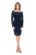 Decode 1.8 - 183762 Long Sleeve Off Shoulder Floral Lace Dress in Blue