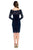 Decode 1.8 - 183762 Long Sleeve Off Shoulder Floral Lace Dress in Blue