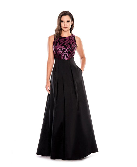 Decode 1.8 - Beaded Sleeveless A-Line Dress 183772 in Purple and Black