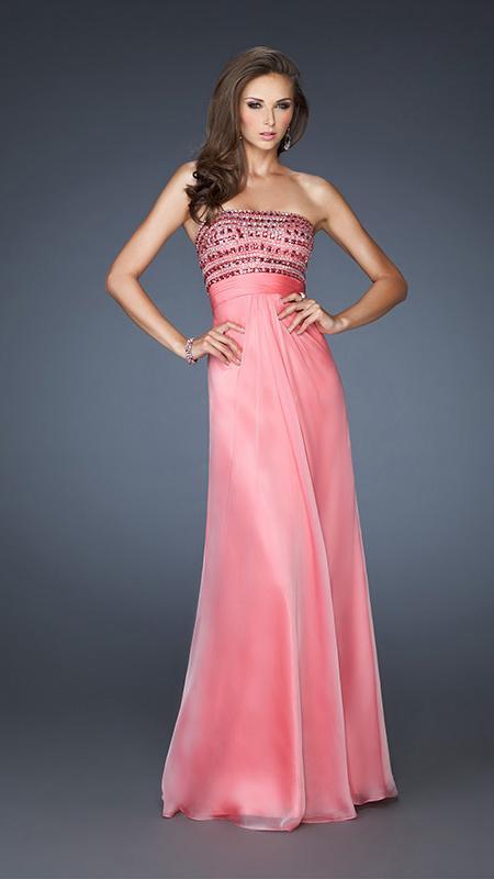 La Femme - Sparkling Long Prom Dress 18379 in Pink