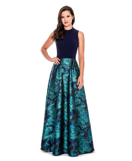 Decode 1.8 - Sleeveless Jewel A Line Dress 183820 in Blue and Green