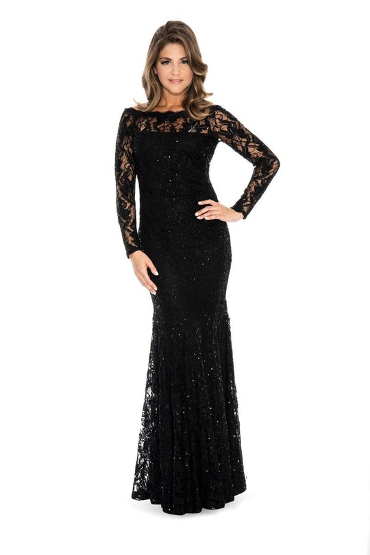 Decode 1.8 - Off-Shoulder Embellished Lace Dress 183965 in Black