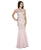 Decode 1.8 - 183974 Floral Lace Mermaid Chiffon Dress in Pink