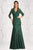 Feriani Couture - 18399 Classy Lace V-Neck Evening Gown In Green
