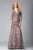 Feriani Couture - 18399 Classy Lace V-Neck Evening Gown In Purple and Brown