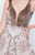 Nina Canacci - 184 Plunging V-Neck A-Line Cocktail Dress In Gold