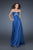La Femme - 18401 Embellished Pleated Sweetheart Chiffon Dress In Blue