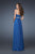La Femme - 18401 Embellished Pleated Sweetheart Chiffon Dress In Blue