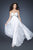 La Femme - 18401 Embellished Pleated Sweetheart Chiffon Dress In White
