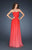 La Femme - 18415 Woven Patterned Chiffon A-line Dress In Red