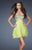 La Femme - 18418 Criss cross Crystal Embellished Cocktail Dress In Green and Silver