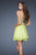 La Femme - 18418 Criss cross Crystal Embellished Cocktail Dress In Green and Silver