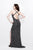 Primavera Couture - Lavishly Ornate High Halter Sheath Gown  1841 in Gray