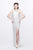 Primavera Couture - Lavishly Ornate High Halter Sheath Gown  1841 in White