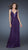 La Femme - 18421 Sequin Ornate Gathered Bodice Long Sheath Gown in Purple