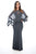 Decode 1.8 - 184212 Sheer Cape Embroidered Evening Dress in Gray