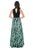 Decode 1.8 - 184260 Fitted High Neck A-Line Evening Gown in Black and Green
