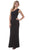 Eureka Fashion - 1843 Stone Embellished Asymmetric Sheath Dress in Black