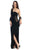 Eureka Fashion - 1843 Stone Embellished Asymmetric Sheath Dress in Black