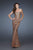 La Femme - 18431 Strapless Copper Embellished Sheath Gown in Brown