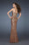La Femme - 18431 Strapless Copper Embellished Sheath Gown in Brown