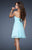 La Femme - 18434 Crystal Embellished Ruched Cocktail Dress In Blue