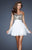 La Femme - 18445 Beaded Sweetheart Cocktail Dress In White