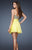 La Femme - 18445 Beaded Sweetheart Cocktail Dress In Yellow