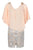 Decode - 184467 Embellished Chiffon and Metallic Lace Dress In Pink and Silver