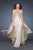 La Femme - 18447 Crystal Bead Studded Strapless Sweetheart Gown In Neutral