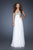 La Femme - 18447 Crystal Bead Studded Strapless Sweetheart Gown In White
