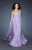 La Femme - 18447 Crystal Bead Studded Strapless Sweetheart Gown In Purple